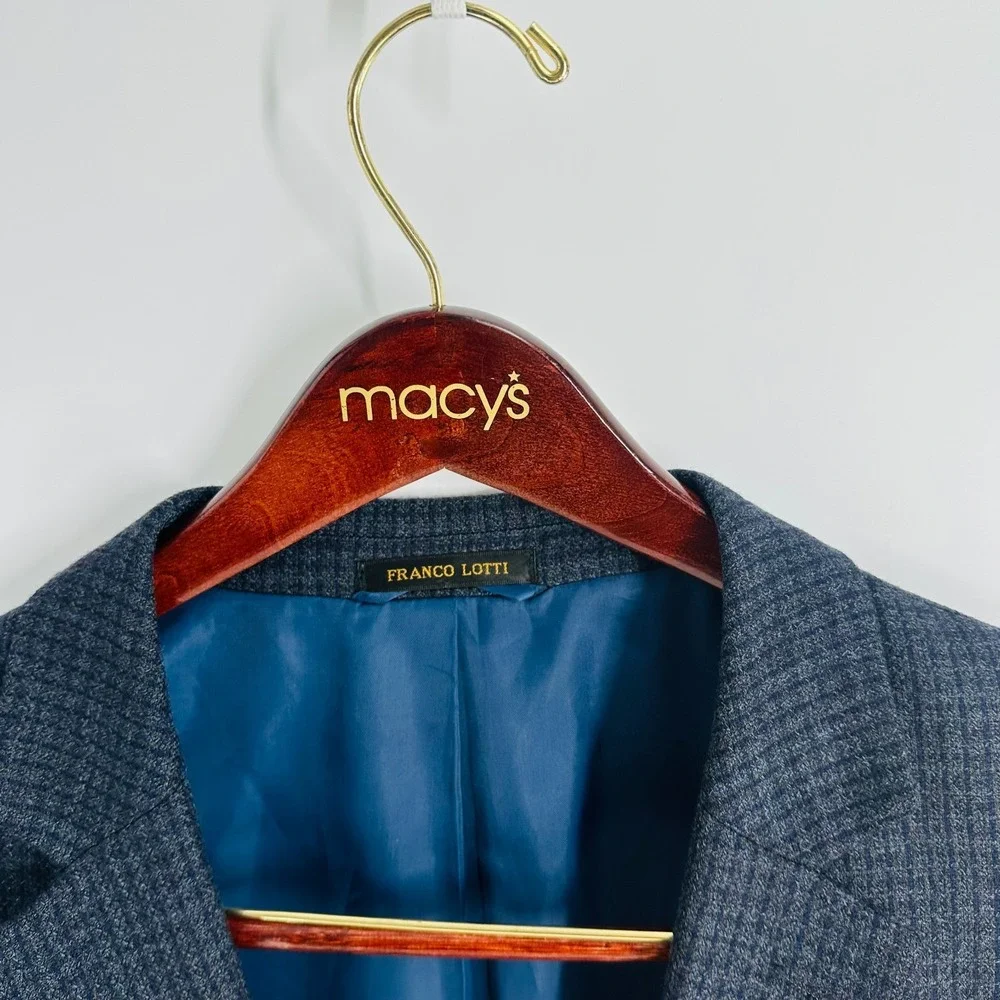 Franco‎ Lotti 2 Button Long Sleeve Classic Jacket Sport Blazer Blue Size 22 × 31